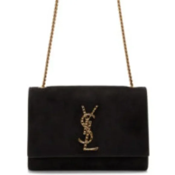 Saint Laurent Kate Small Crossbody YSL Monogram Kate Small Suede Chain Crossbody - Picture 14 of 14